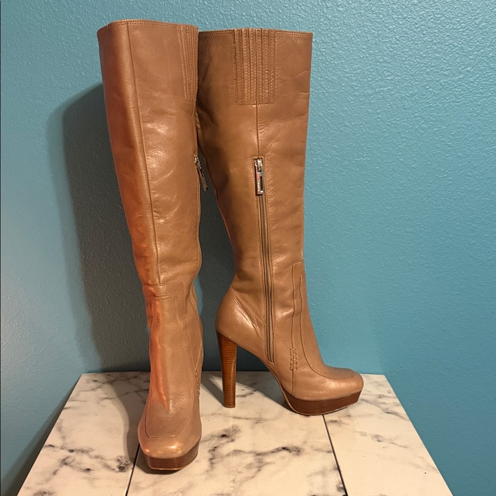 Calvin Klein Tan Heeled Boots